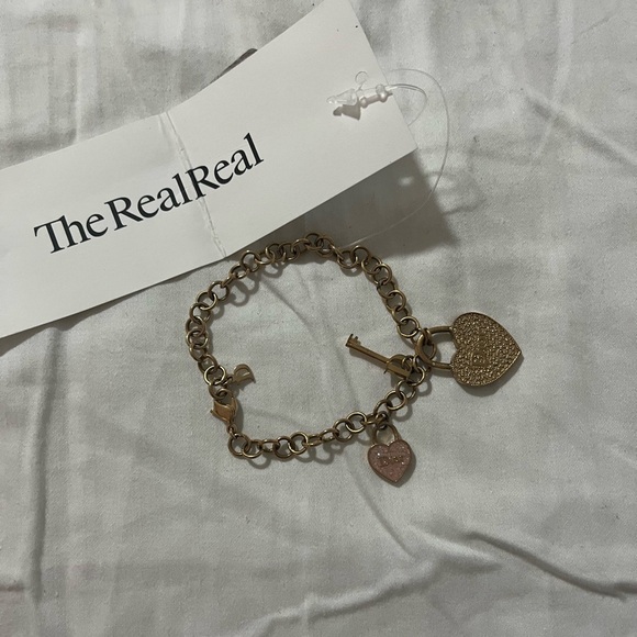 CHRISTIAN DIOR Women’s Charm Bracelet. ✨Pink & Clear Crystals✨ADORABLE - Picture 6 of 11